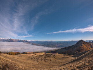 landscape sea of clouds, Champsaur, french alps