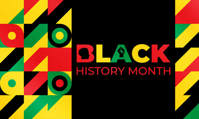 Black History Month. Celebrated annually in February in the USA and Canada, October in Great Britain . Background, poster, greeting card, banner design. Vector EPS 10.