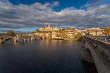 Old French town skyline and Saint-Nazaire Cathedral in Beziers, France