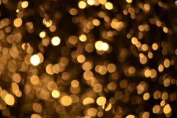 Fototapeta premium Golden christmas lights blur background 