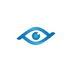 Eye logo with letters P and D, eye icon, logo vector illustration