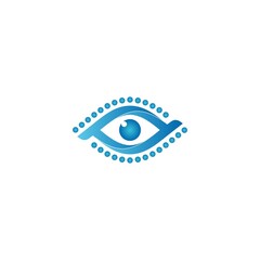 Eye logo with letters P and D, eye icon, logo vector illustration