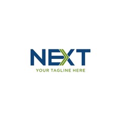 Next typography logo template vector, design with a simple and modern concept