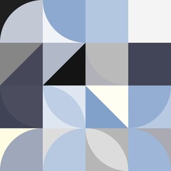 Obraz premium Minimal simple bauhaus mosaic geometric colorful artistic background wallpaper design pattern