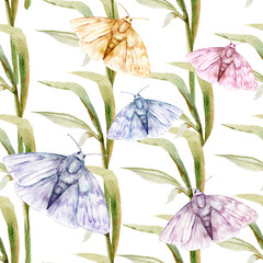 Vintage butterflies and Leaves