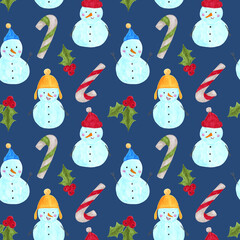Christmas seamless pattern. Illustration for fabric und textile design, packaging, greeting cards, christmas decoration, wrapping paper.