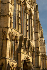Detail of gothic architecture of York Minster Cathedral