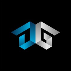 Logo letters D and G with modern geometric shape style concept, Logo, Vector, illustration