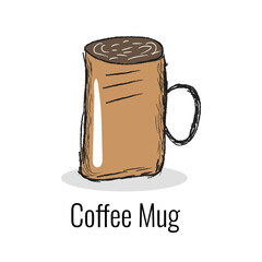 Coffee Mug sketch. Usable as a logo or any other uses.