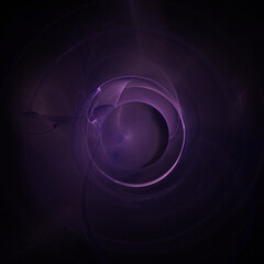 space illustration, purple planet on black background
