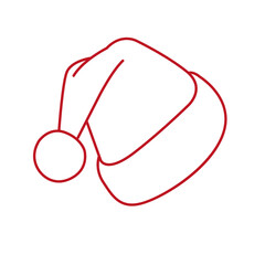 Simple Christmas Santa hat outline art icon vector design for logo, social media, website or printed design