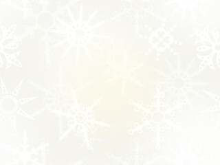 Fototapeta na wymiar Seamless winter pattern with silhouettes of white snowflakes on a purple background.
