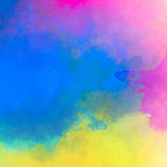 Colorful watercolor stains like clouds. Abstract background. 