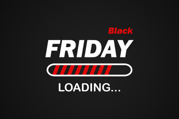 Black friday. Progress loading bar on black background