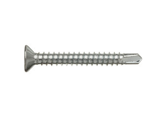Long Self-tapping screw isolated on white background for metal.