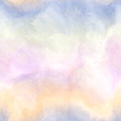 Colorful soft rainbow pastel clouds seamless background