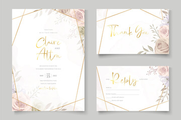 Beautiful roses invitation card template