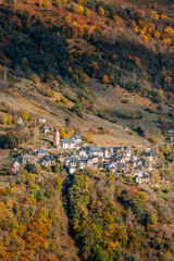 Old medieval city of Canejan of high in the mountains in the Aran Valley, Pyrenees, Canejan, Spain