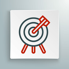 Line Target financial goal concept icon isolated on white background. Symbolic goals achievement, success. Colorful outline concept. Vector