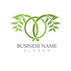 Logos of green Tree leaf ecology
