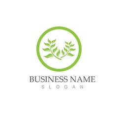 Logos of green Tree leaf ecology