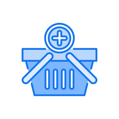 Add To Basket vector blue colours Icon Design illustration. Web And Mobile Application Symbol on White background EPS 10 File