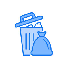 Empty Dustbin vector blue colours Icon Design illustration. Web And Mobile Application Symbol on White background EPS 10 File