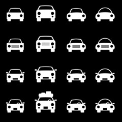 Fototapeta premium Set of icons representing car. Passenger cars and utility vehicles of various types. Vector Illustration