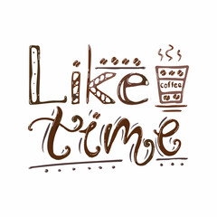 Vector drawing like time on a white background