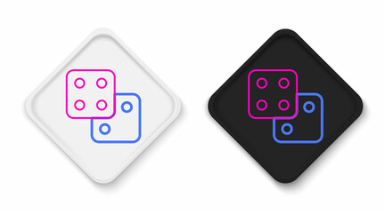 Line Game dice icon isolated on white background. Casino gambling. Colorful outline concept. Vector