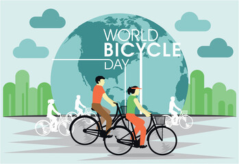 world bicycle day celebration illustration
