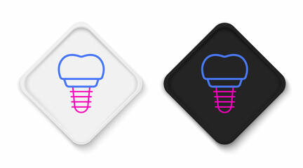 Line Dental implant icon isolated on white background. Colorful outline concept. Vector
