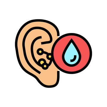 swimmers ear color icon vector. swimmers ear sign. isolated symbol illustration