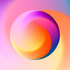 Colorful sphere in bright background. Abstract Gradient Ball. Vector illustration