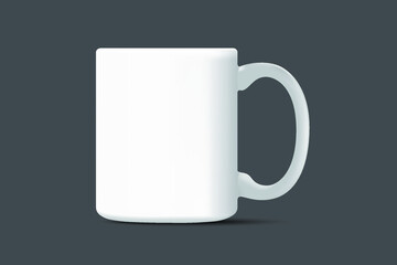 Mug mockup, ceramic clean white mug, isolated on a white background