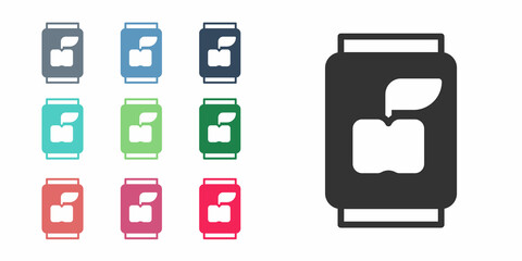 Black Soda can icon isolated on white background. Set icons colorful. Vector