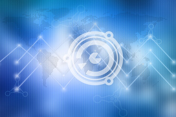 2d illustration futuristic business background pattern graph concept
