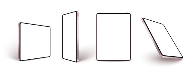 Realistic tablet mockup, pad concept blank screen.