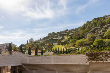 The majestic beauty of the Bahai Garden, located on Mount Carmel in the city of Haifa, in northern...