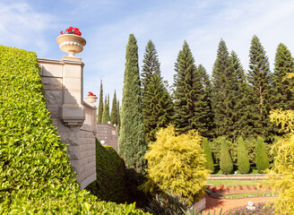The majestic  beauty of the Bahai Garden, located on Mount Carmel in the city of Haifa, in northern...