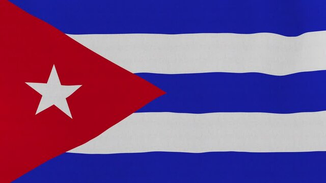 Loopable: Flag of Cuba.

Cuban official flag gently waving in the wind. Highly detailed fabric texture for 4K resolution. 15 seconds loop.