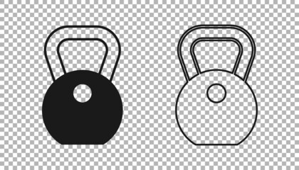 Black Weight icon isolated on transparent background. Kilogram weight block for weight lifting and scale. Mass symbol. Vector