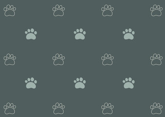 Simple seamless pattern. Flat illustration of animal paws. Tiger's paw. New Year 2022. Tiger footprint. 