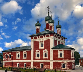Fototapeta na wymiar Our Lady of Smolensk church. Epiphany monastery , city of Uglich, Russia. Years of construction 1689 -1692