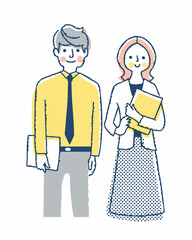 笑顔のビジネスパーソン　男女2人