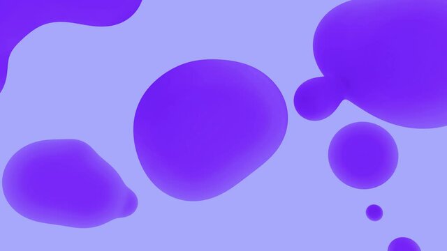 3d animation - Abstract and fluid volumetric blue shapes that attract each other and transform