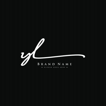 Initial Letter YL Logo - Handwritten Signature Style Logo