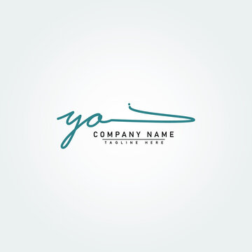 Initial Letter YO Logo - Handwritten Signature Logo