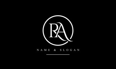 RA, AR, R, A abstract letters logo monogram - obrazy, fototapety, plakaty