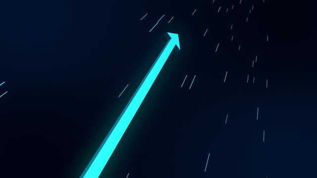 Boosting stable Business - 3D arrow Line chart for business development suddenly gain to success beyond the limit - achieve profit development increasing - highest growth to win world competition